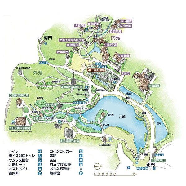 三溪園の全体図